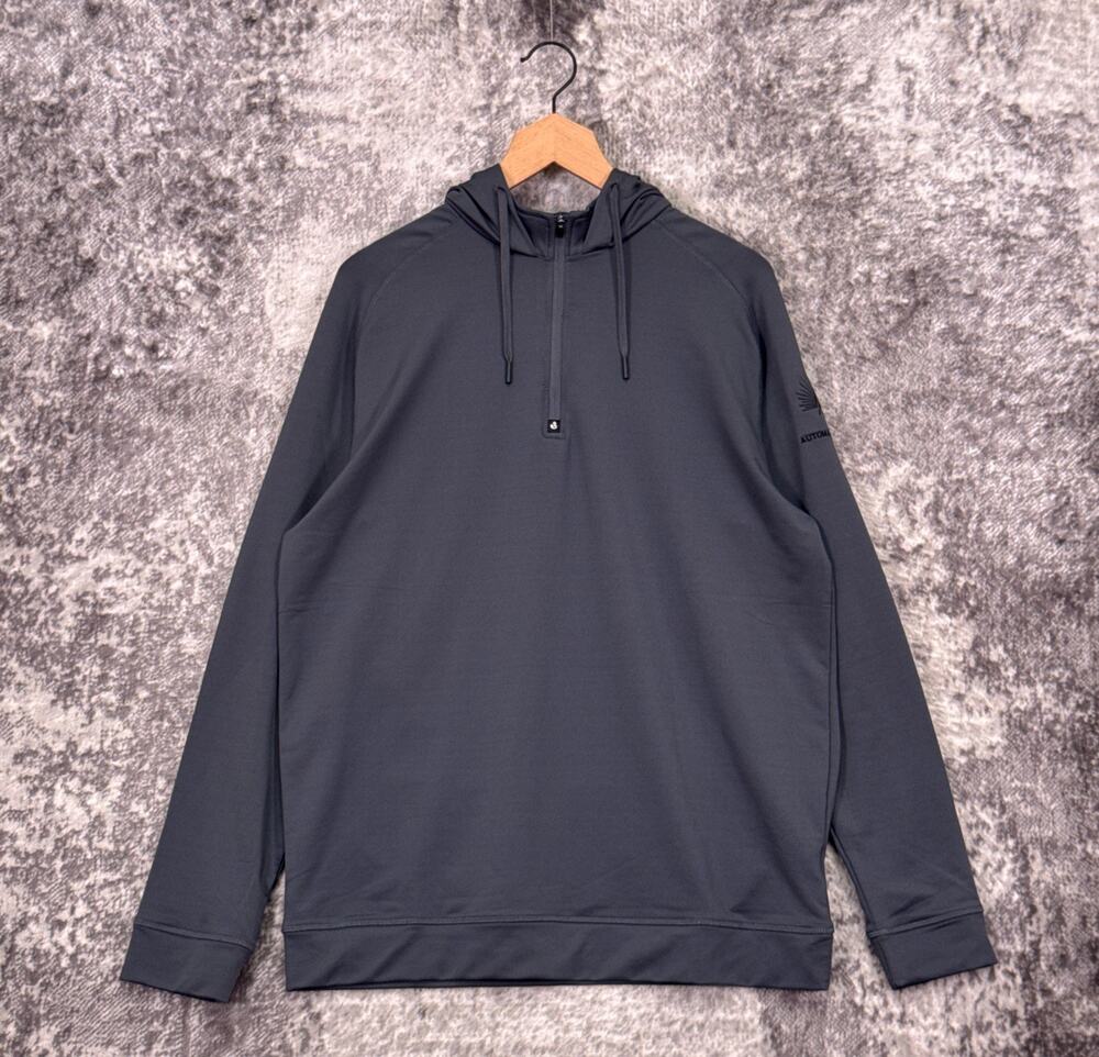 Swannies Hoodie Large Mens Gray Zip Collar Performance Golf Pullover
